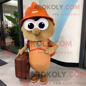 Tan Orange maskot kostume...