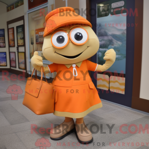 Tan Orange maskot kostume...