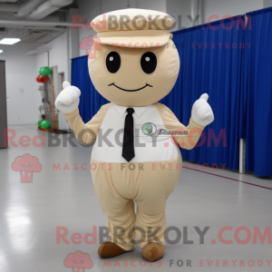 Beige golfbold maskot...