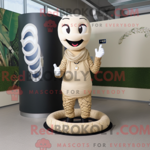 Beige Snake maskot kostume...