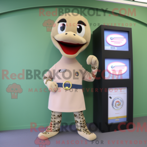 Máscara de cobra bege com...