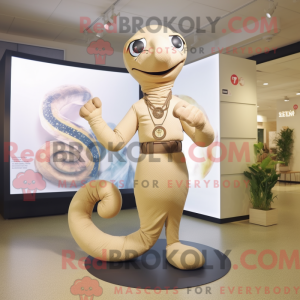 Beige Snake-mascottekostuum...