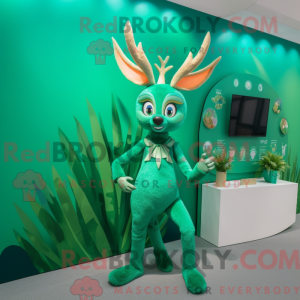 Grøn Gazelle maskot kostume...