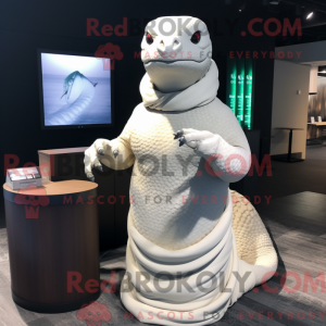 Hvid Titanoboa maskot...