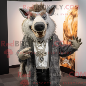 Grå vildsvin maskot kostume...