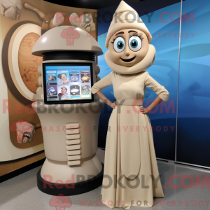 Tan Gyro maskot kostume...