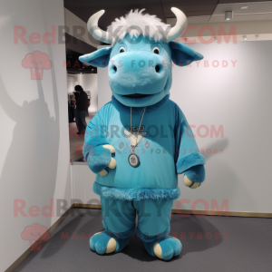 Sky Blue Yak mascotte...