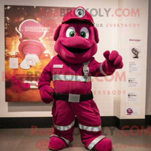 Magenta Fire Fighter maskot...