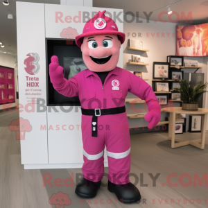 Magenta Fire Fighter maskot...