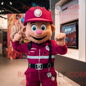 Magenta Fire Fighter maskot...