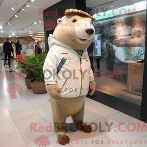 Máscara de capivara bege...