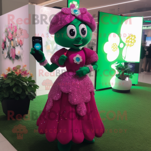 Magenta firkløver maskot...