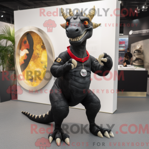 Sort Parasaurolophus maskot...