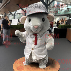 Sølv hamster maskot drakt...