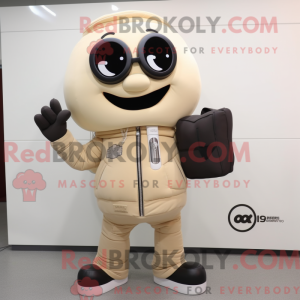 Cream datormaskot kostyme...