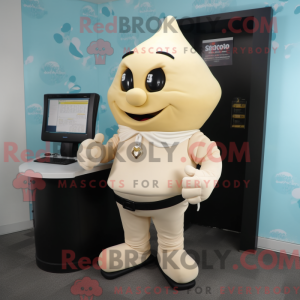 Cream Computer maskot...