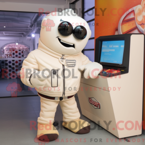 Cream Computer maskot...