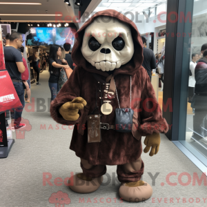 Brun Skull maskot kostume...