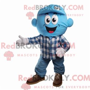 Blauw hart mascottekostuum...