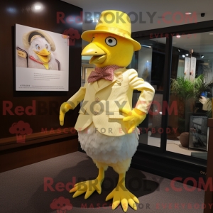 Citrongul kylling maskot...