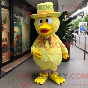 Citrongul kylling maskot...