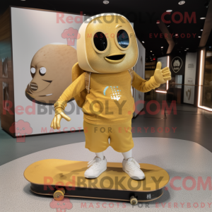 Guld skateboard maskot...