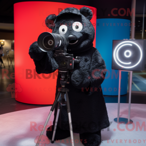 Black Camera mascot costume...