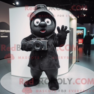 Black Camera mascot costume...