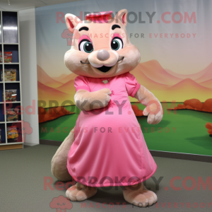 Pink Chipmunk maskot...