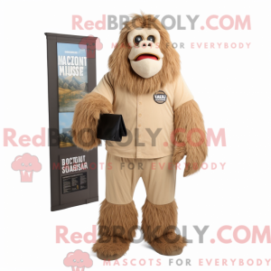 Beige Sasquatch maskot...