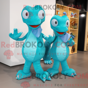 Turkis Hydra maskot kostume...