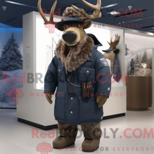 Navy Elk maskotdraktfigur...
