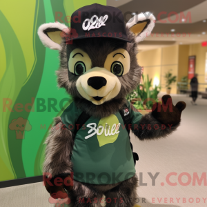 Olive Skunk-mascottekostuum...