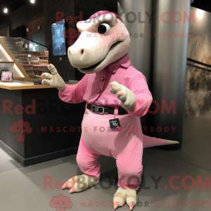 Pink Iguanodon mascot...