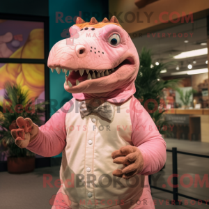 Pink Iguanodon mascot...