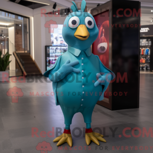 Máscara de pombo ciano com...
