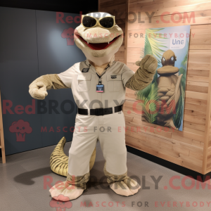Beige Python mascot costume...