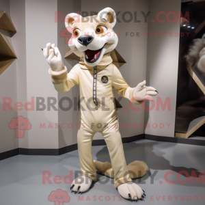 Krémový kostým maskota...