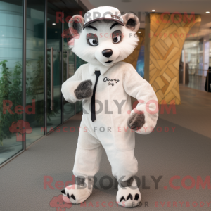Hvit Civet maskot kostyme...