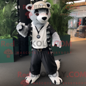 Wit Civet-mascottekostuum...