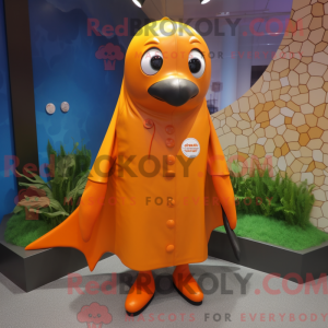Postava maskota oranžového...
