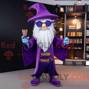 Mascotte de magicien violet...