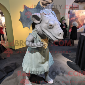 Grå Triceratops maskot...
