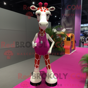 Magenta Giraffe maskot...