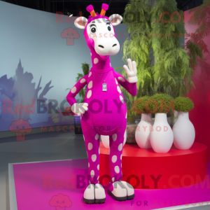Máscara de girafa magenta...