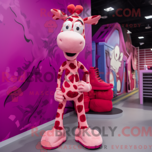 Máscara de girafa magenta...