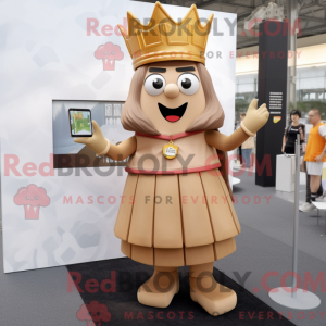 Tan Queen maskot kostume...