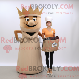 Tan Queen maskot kostume...