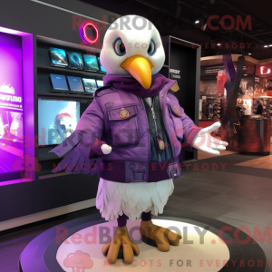 Purple Dove mascottekostuum...