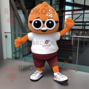 Rust Cupcake mascot costume character dressed with a Leggings and Sunglasses